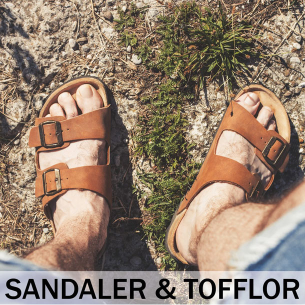 Våra sandaler och tofflor för herrar